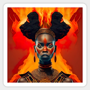 [AI Art] African Princess of Fire Bauhaus Art Style Sticker